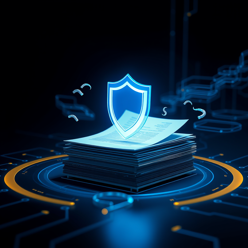 Blue shield deflecting worm intrusions around documents
